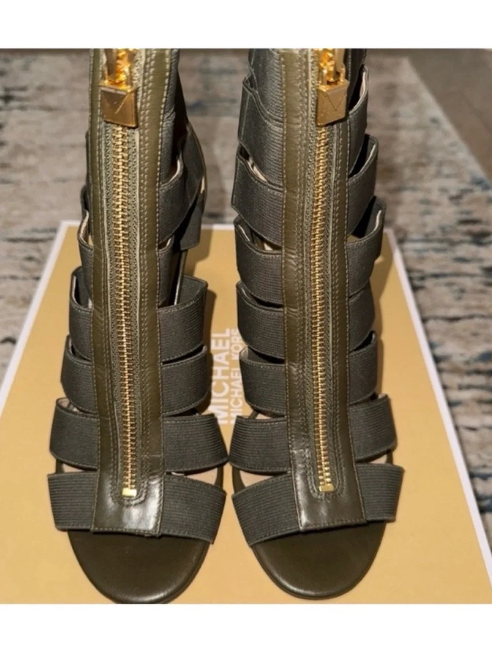 Michael Kors Dark Brown Strappy Zip Stiletto Sandal - Picture 9 of 9